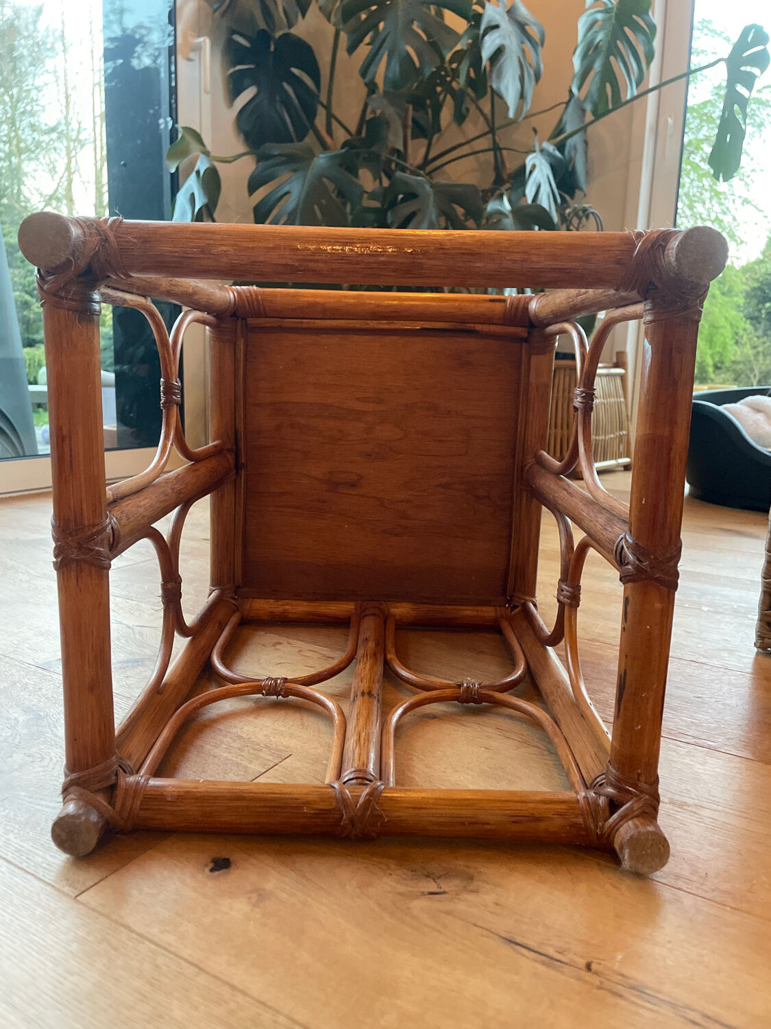 Vintage rattan side table