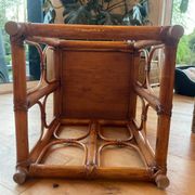 Table d'appoint vintage en rotin