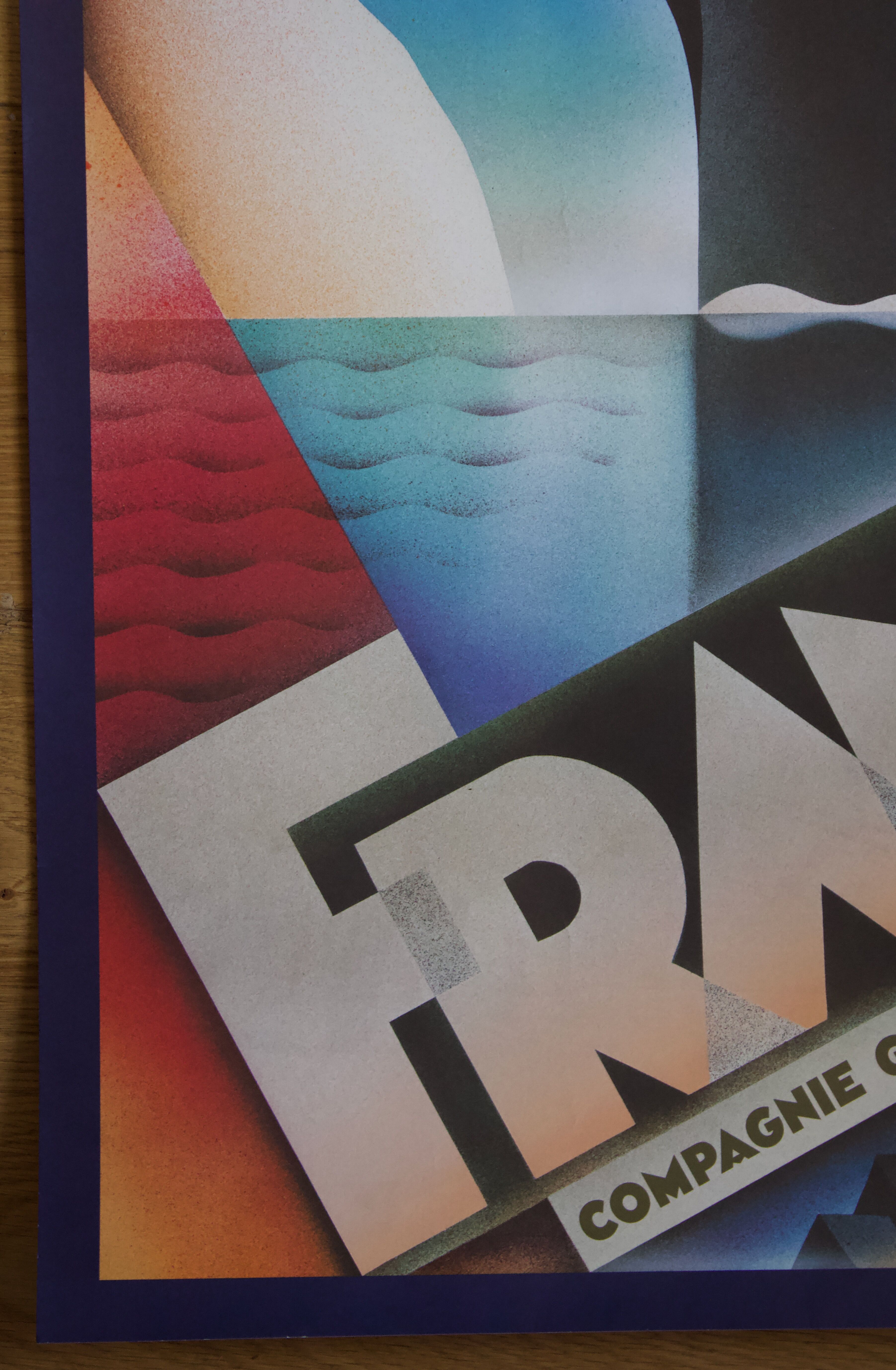 Poster French Line - Paquebot France - Transatlantic General Company - Original - Signed