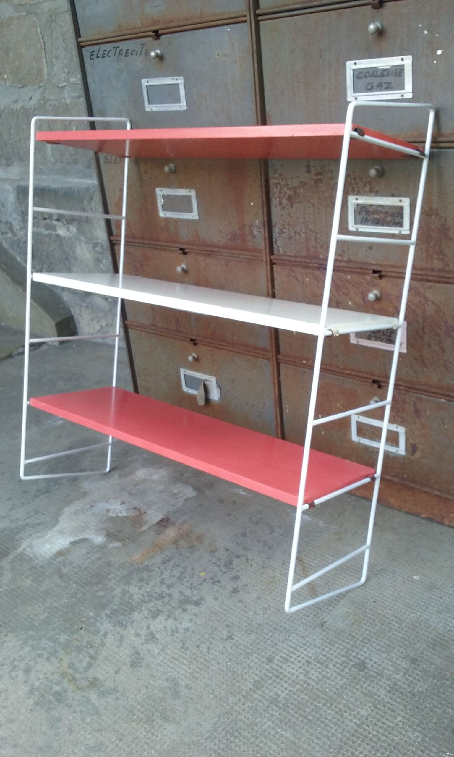 Vintage steel wire shelf