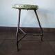 Tabouret tripode vintage, style industriel bois et métal
