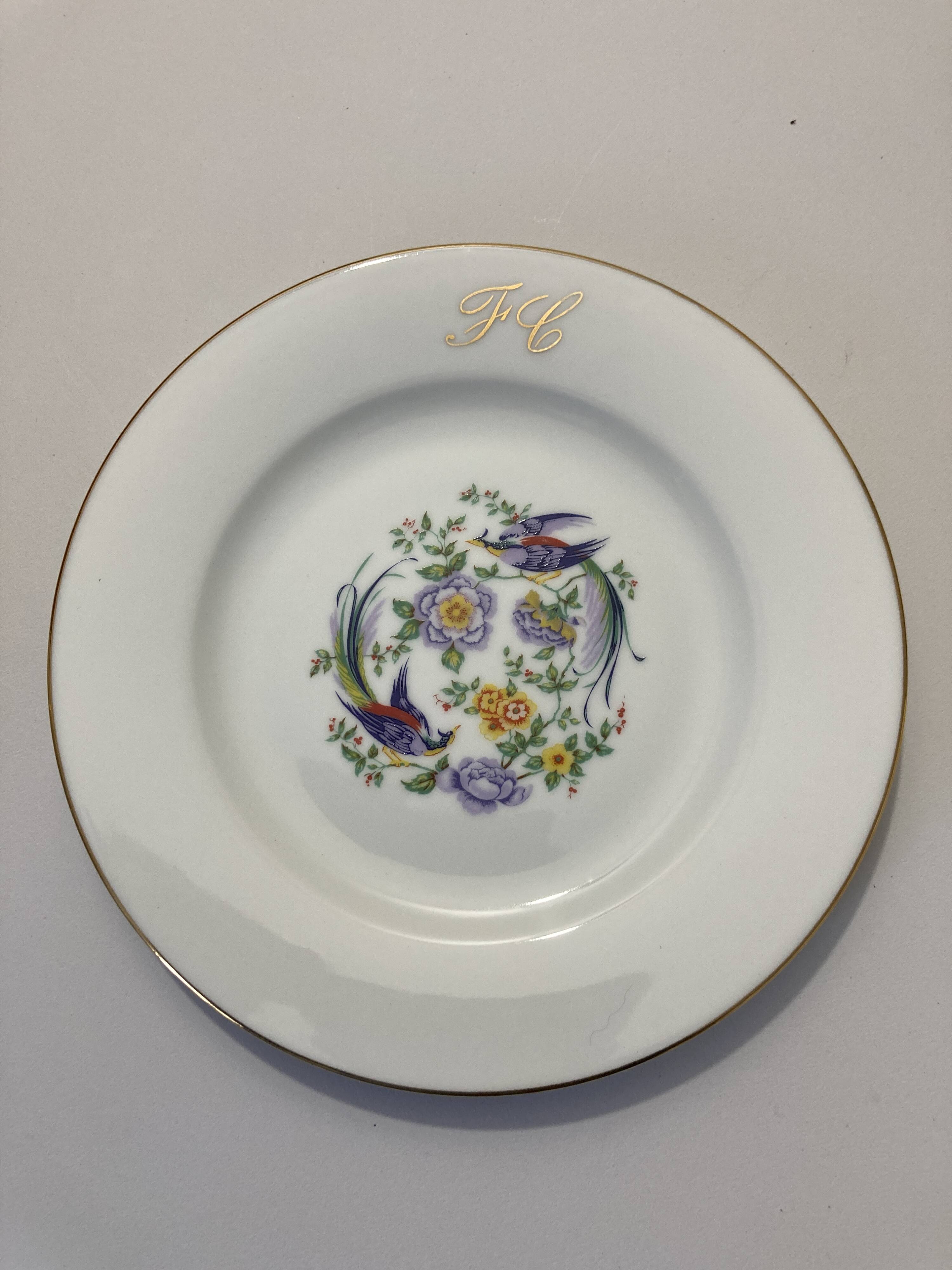 Limoges porcelain service paradise bird