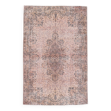 Tapis Rose 266x173 cm Tapis Vintage Rose Pastel, Tapis en Laine Fait Main.