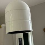 White metal pendant light - 70s/80s suede