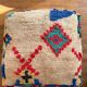 Large Bohemian Moroccan Berber Ottoman Colorful Beige Multicolored