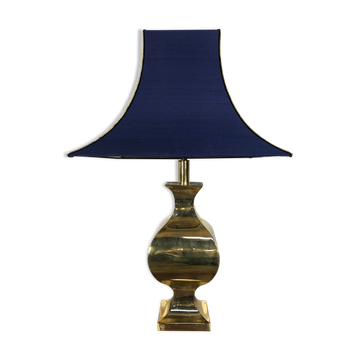 Brass lamp with bespoke pagoda lampshade