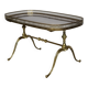 Regency Brass and Teak Bar Side Table with Removable Tray, 1960s
