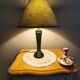 Green wooden table lamp
