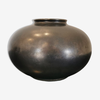 Vase boule gris métallisé vintage