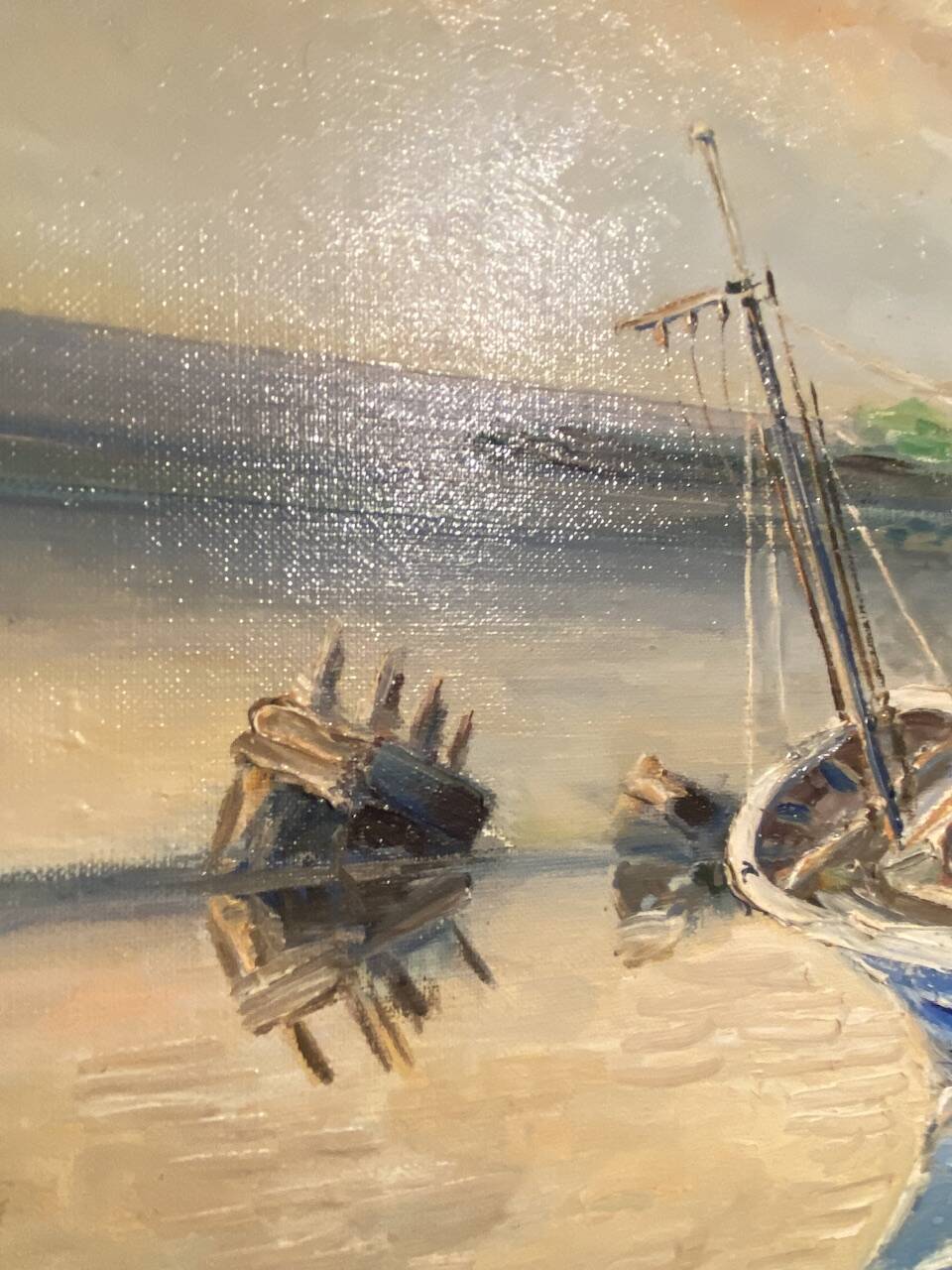 Old painting, Marine signed André Cartayrade (1921-2016)