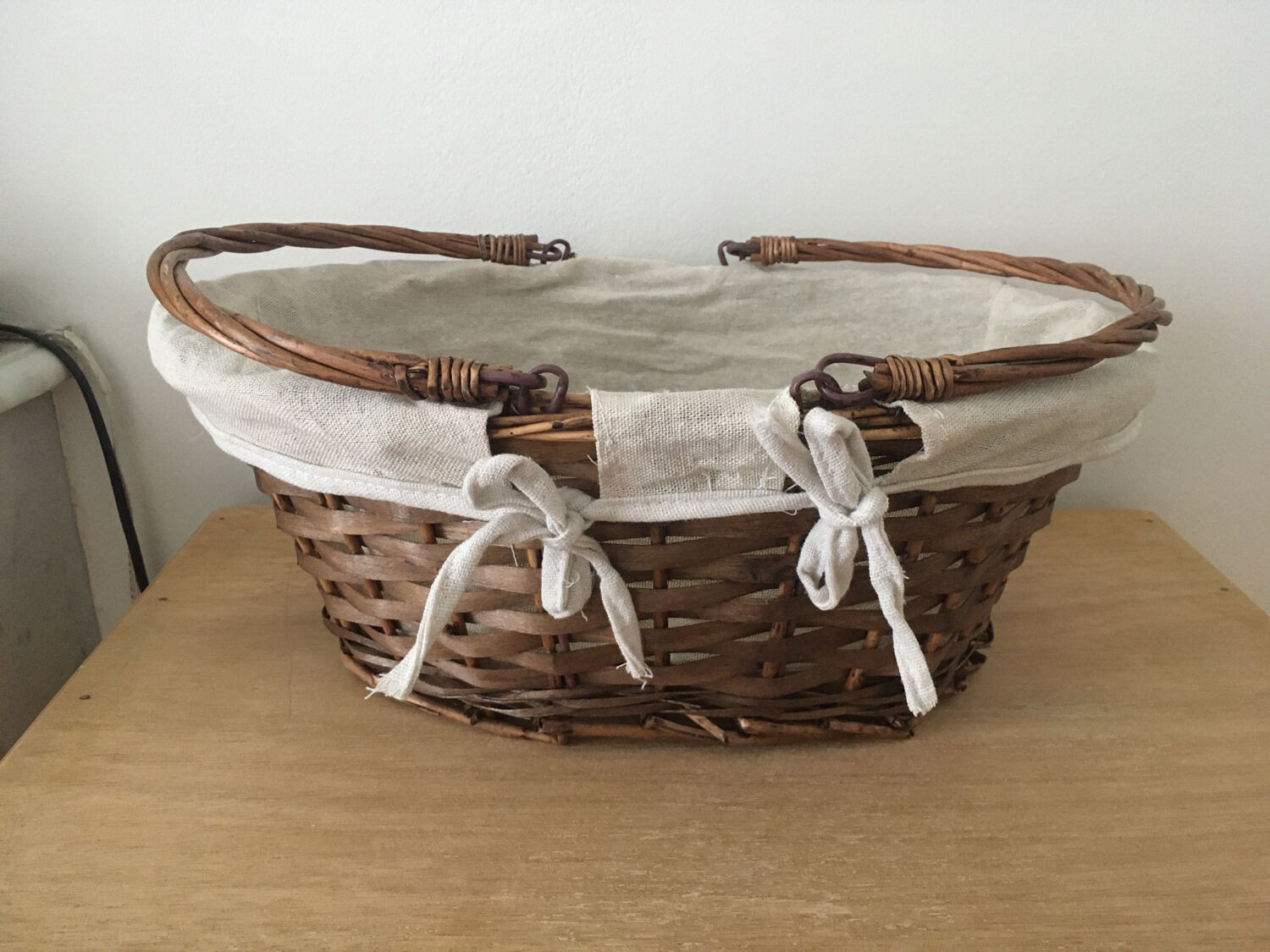Basket with vintage handles.