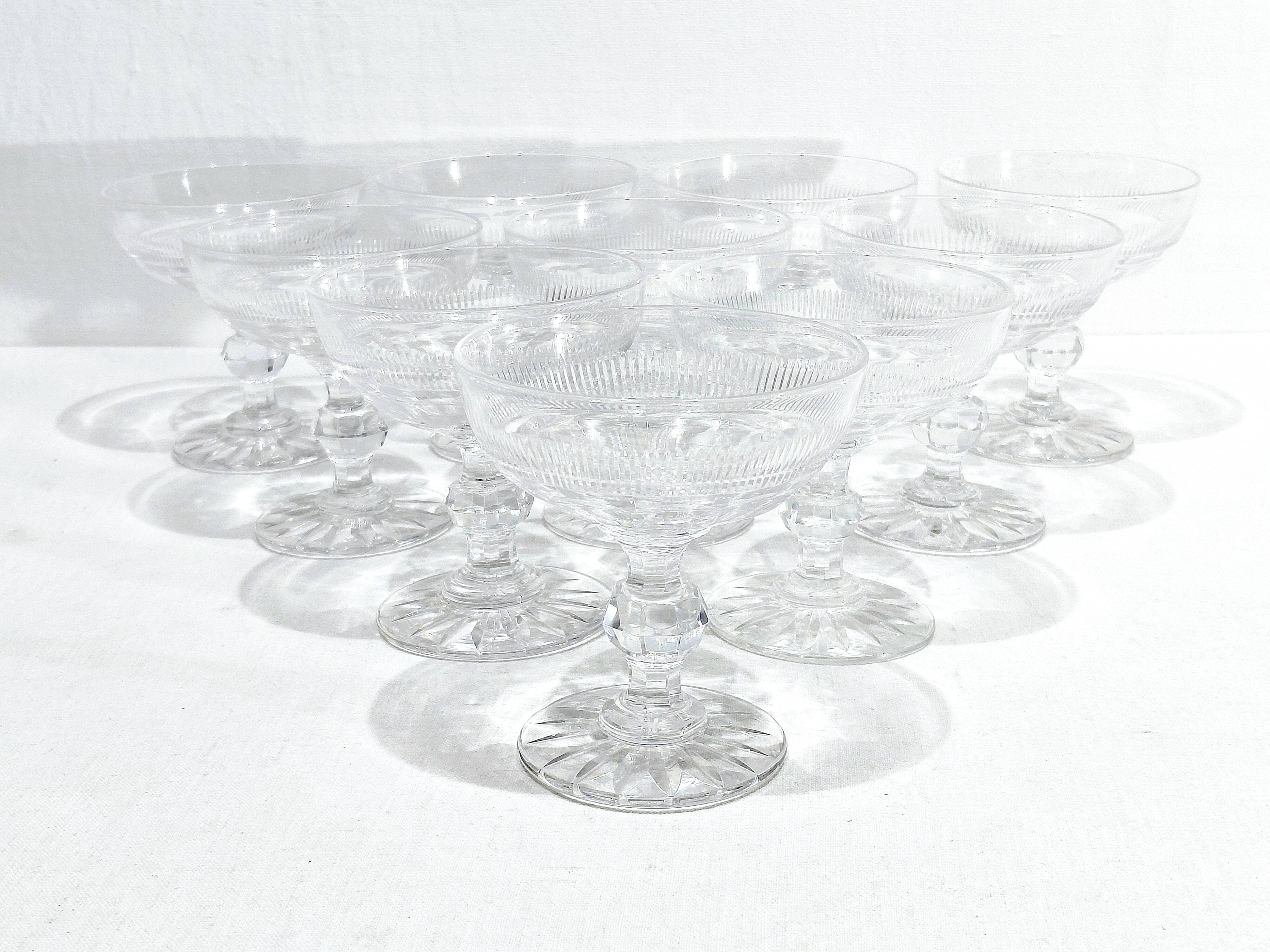 Baccarat - 10 champagne glasses catalogue 1841