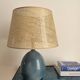 Blue enameled ceramic lamp by Roland Zobel, Les Cyclades workshop