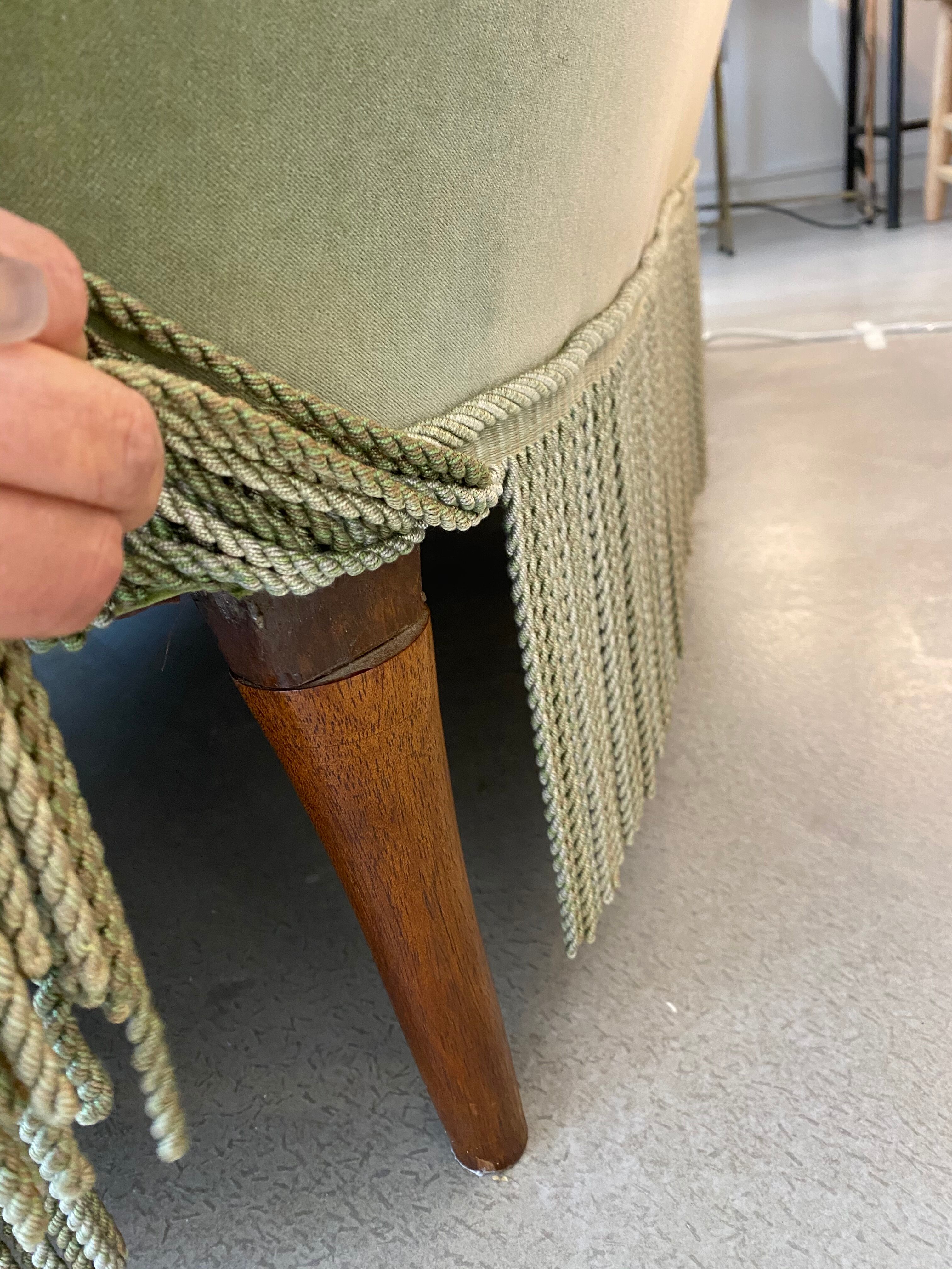 Green velvet toad sofa