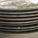 Set of 9 vintage W H Grindley plates – Country Style pattern (green)