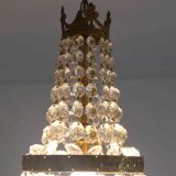 Suspension chandelier with metal and glass grapevines manufactured 60's / 70's