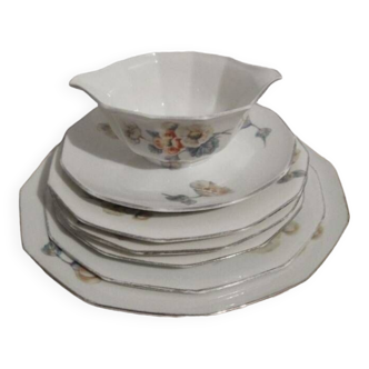 Limoges flowered porcelain service