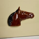 Vintage Ice Cube Holder with Ceramic Horse-Head