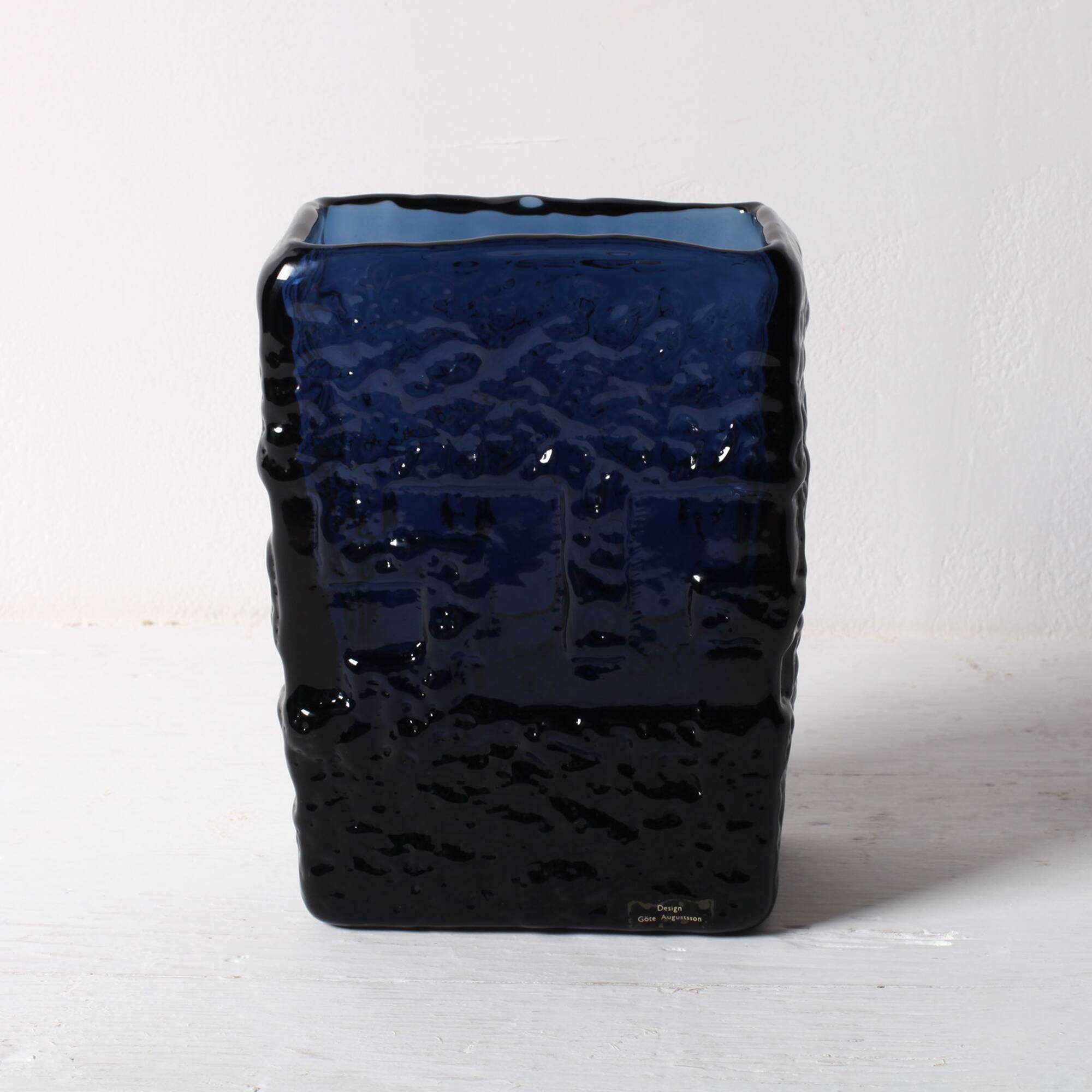 Cobalt Blue Mid-Century Glass Vase by Göte Augustsson, Ruda Glasbruk, 1970s