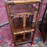 Pair of vintage rattan bedside tables