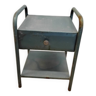 Vintage metal industrial bedside table/furniture