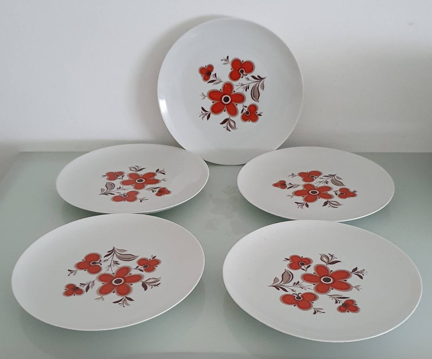 Set of 5 flat plates - Arzberg earthenware factory 1960/70
