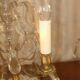 Four-candle girandole in bronze and crystal, early 20th century.