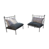 Set of 2 iron garden chairs