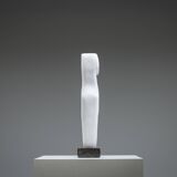 Abstract solid white marble torso