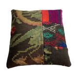 Vintage Turkish Kilim Patchwork Cushion Cover , 40 x 40 cm