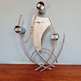 Vintage chrome metal wall light, 70s