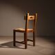 Brutalist Pair of Oak & Rush Chairs | Europe 1960s