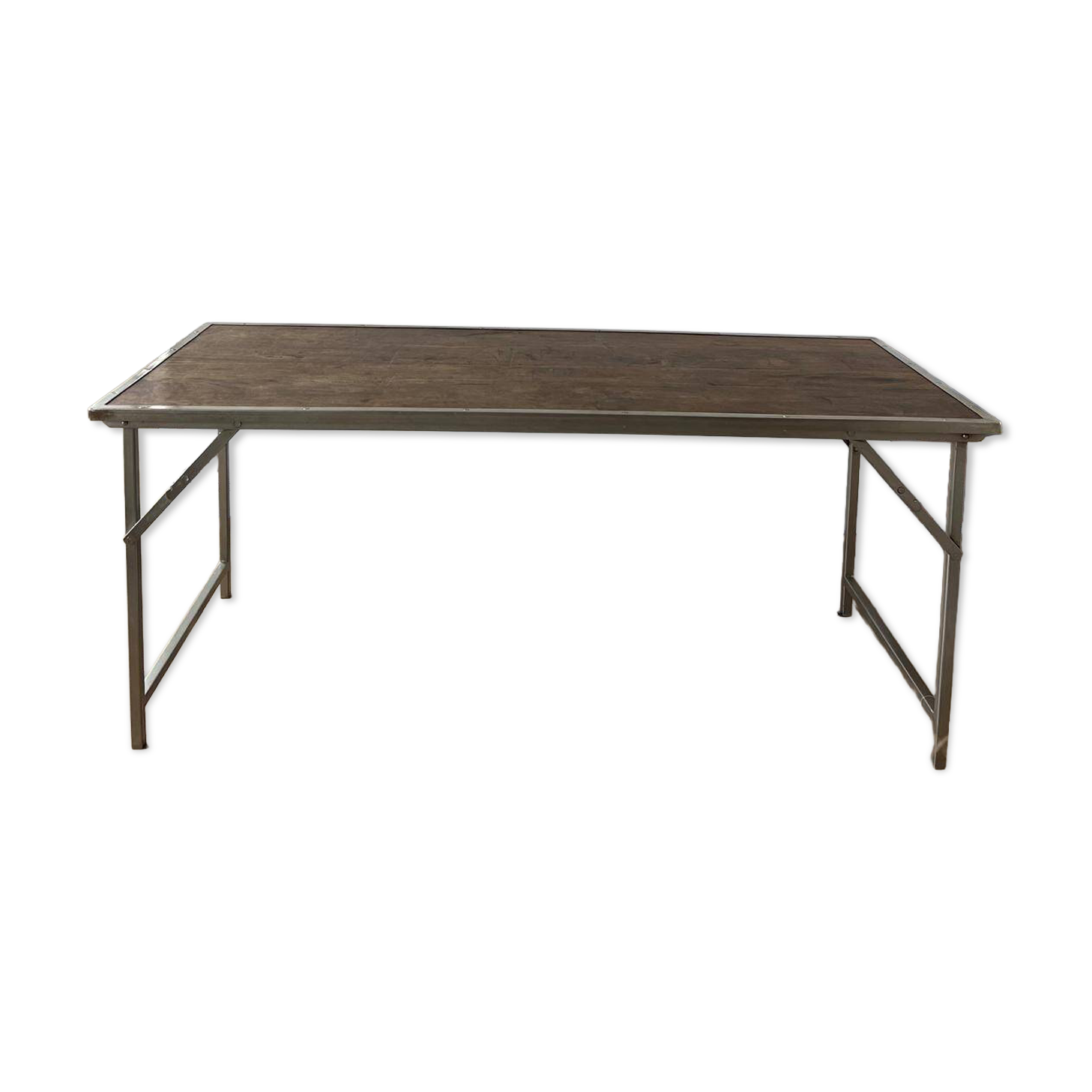Folding industrial-style dining table