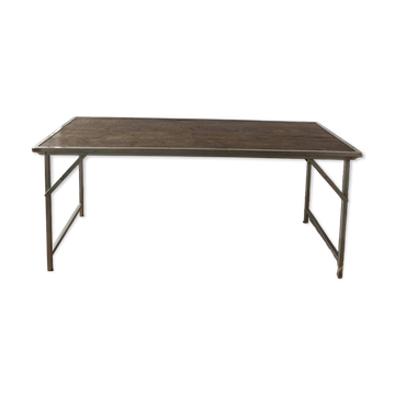 Folding industrial-style dining table