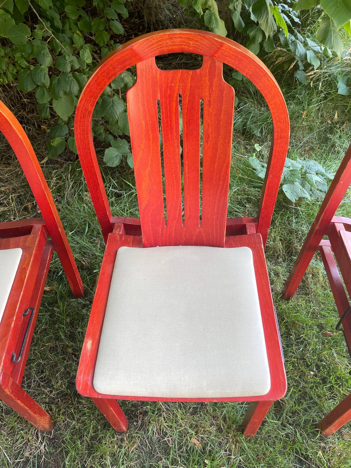 4 chaises bois rouge Baumann Argos