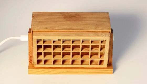 Pine wall lamp - Sweden, 1970s