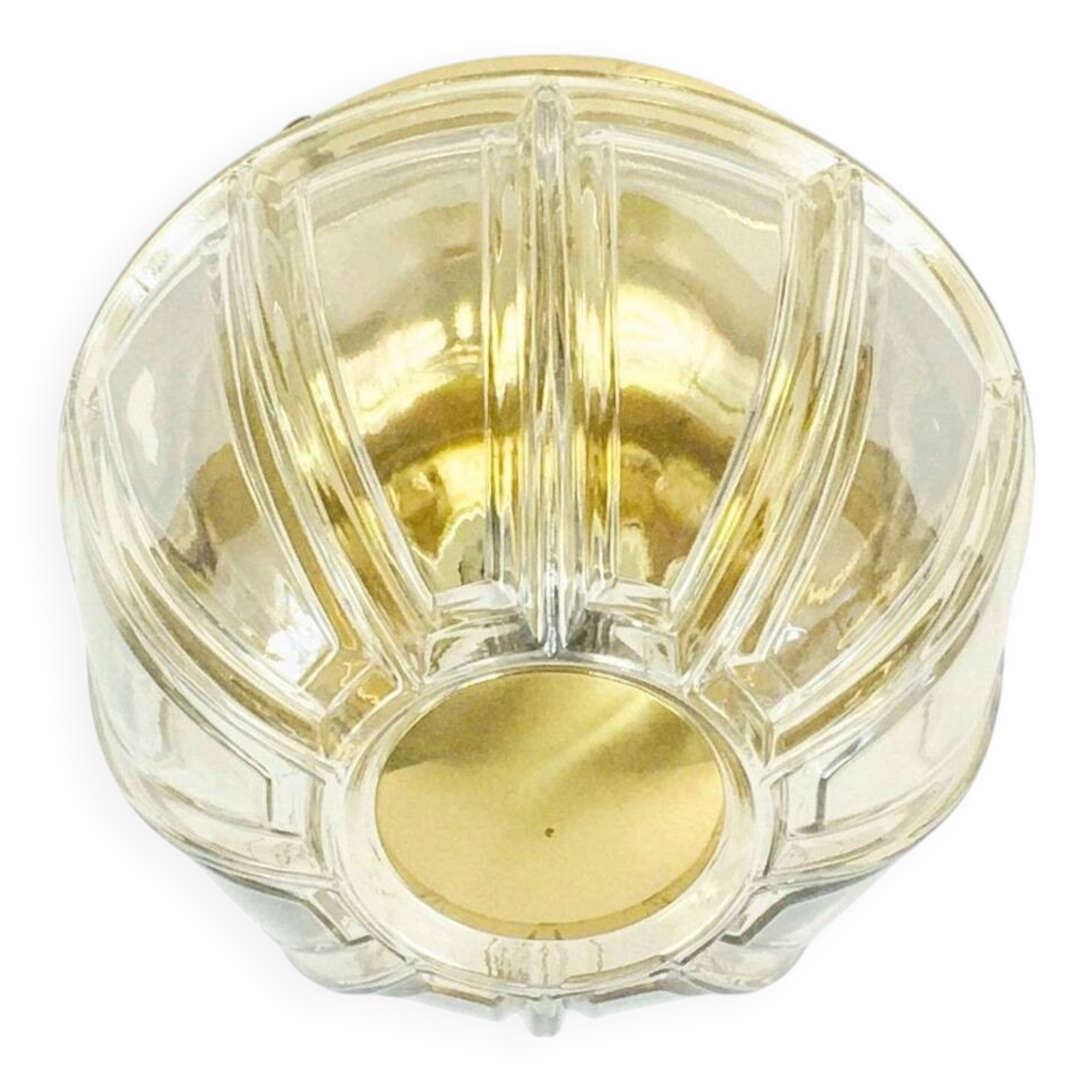 Mid-Century Glass & Brass Ceiling Light from Limburg, Germany, 1960s