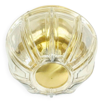 Mid-Century Glass & Brass Ceiling Light from Limburg, Germany, 1960s