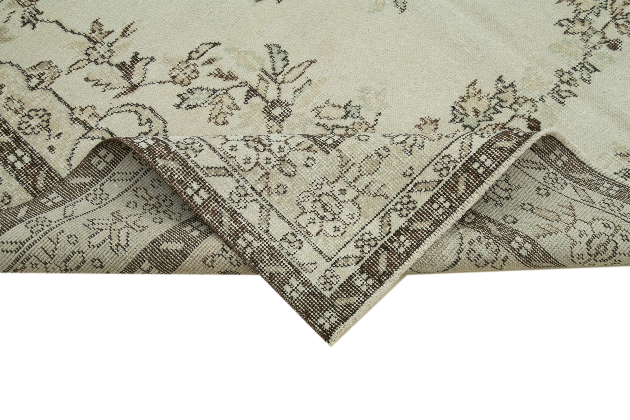 Oriental handmade vintage 1970s beige carpet 191 cm x 309 cm