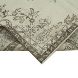 Oriental handmade vintage 1970s beige carpet 191 cm x 309 cm