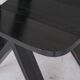 Set of six black dining chairs
