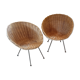 Vintage rattan basket armchairs