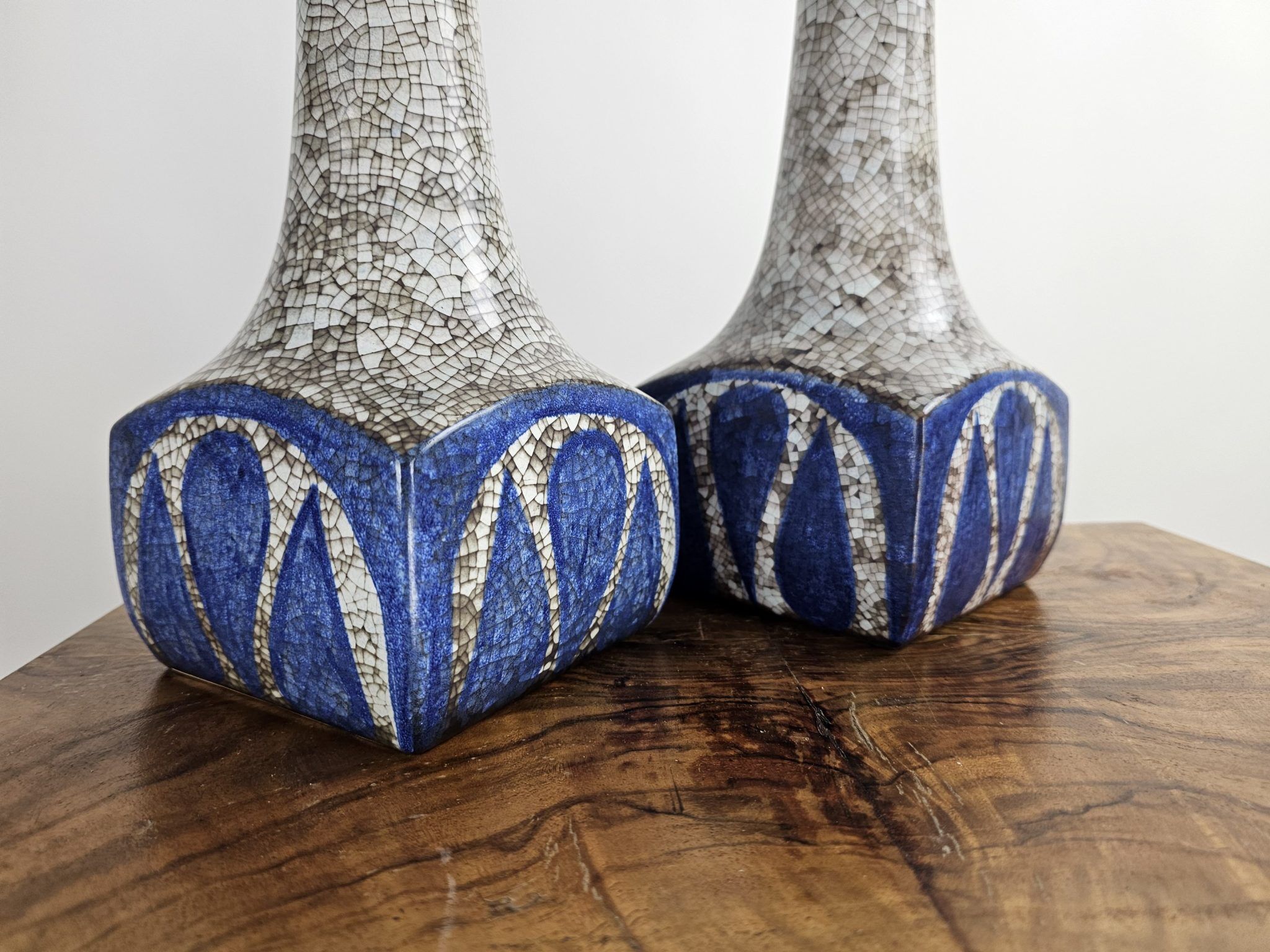 Set of 2 tall Persia glaze table lamps by Marianne Starck for Andersen, 1960s