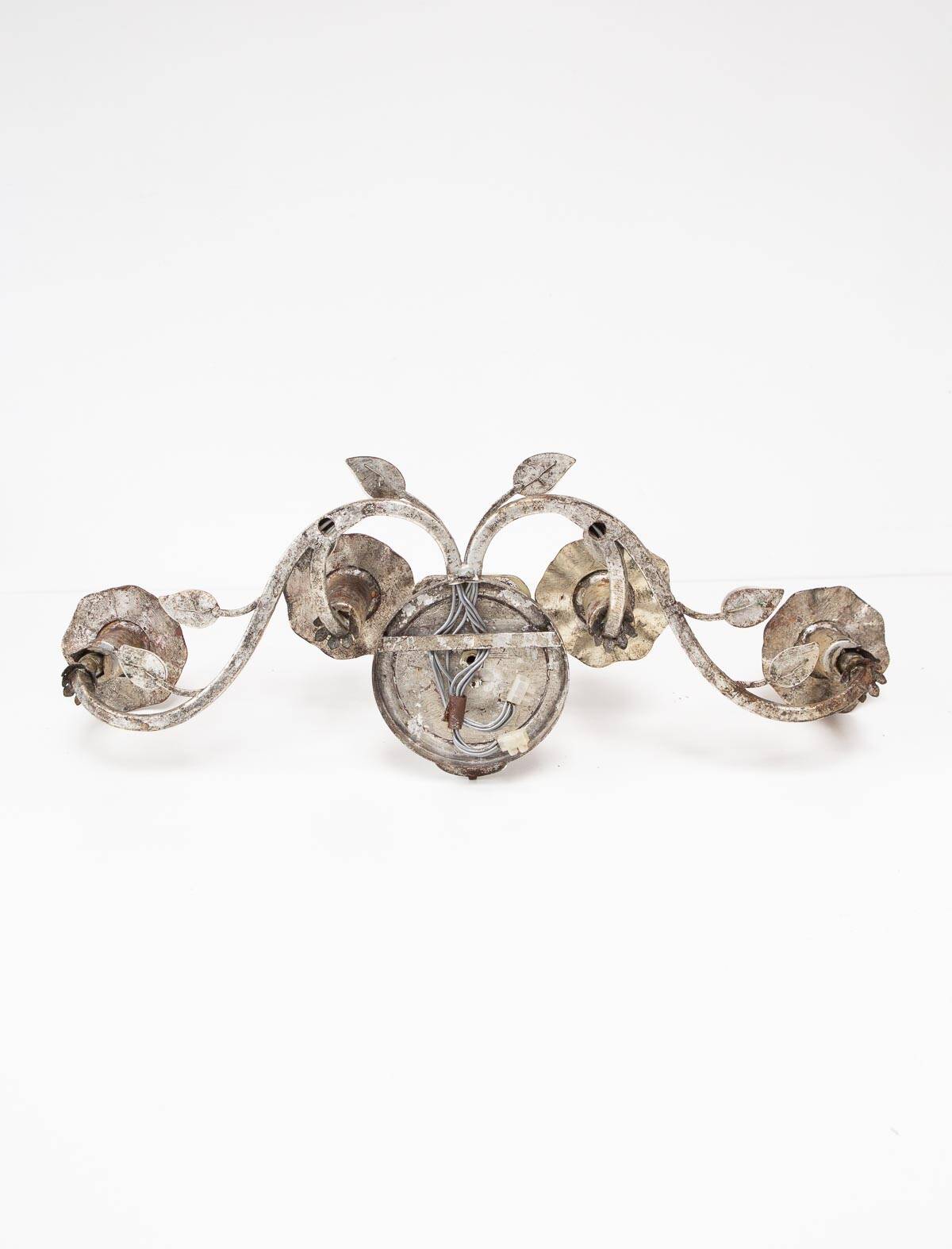 Vintage silver metal wall light.