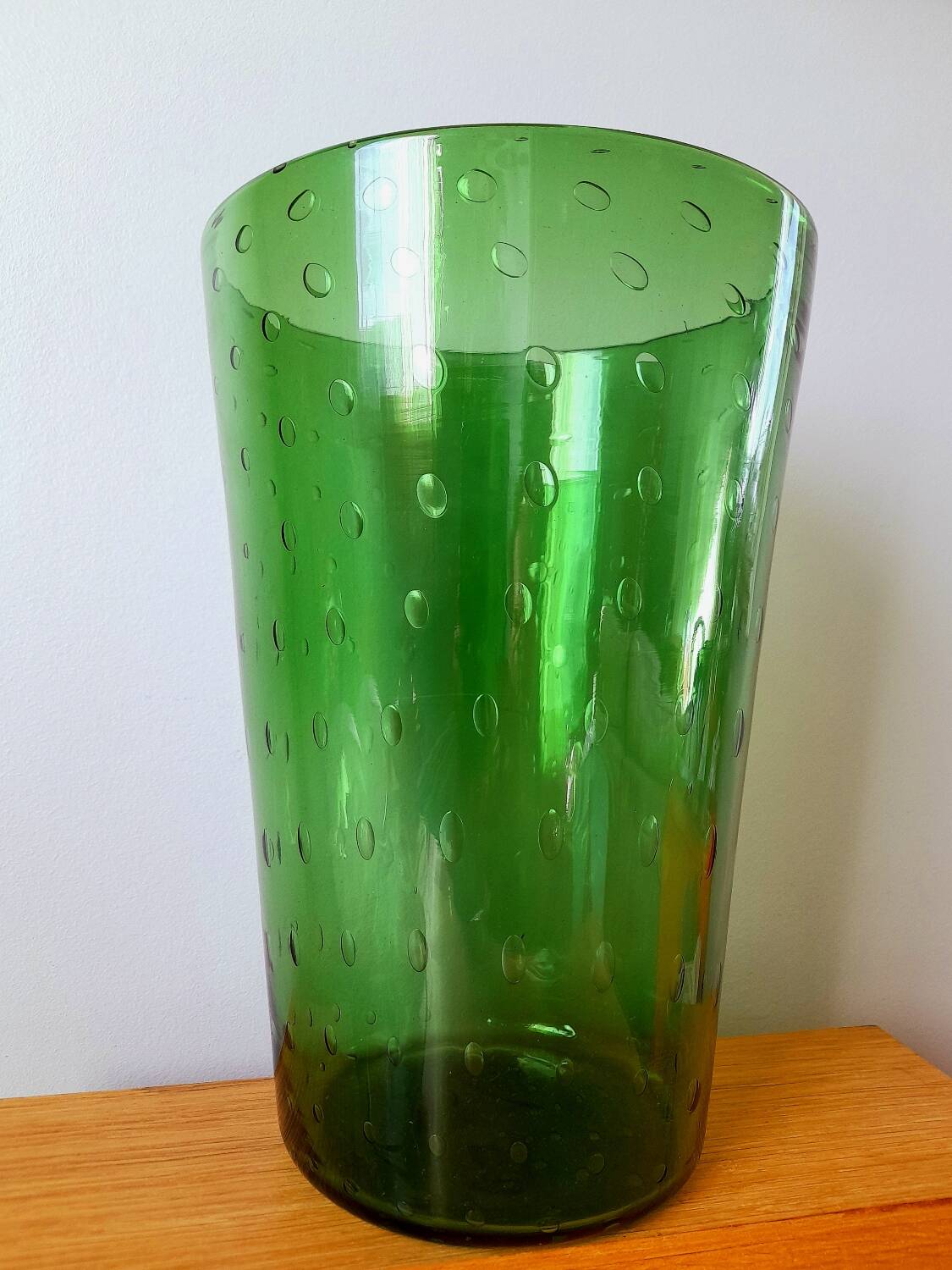 Vase en verre bullé Empoli ,1960.