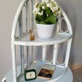 Vintage rattan wall corner shelf