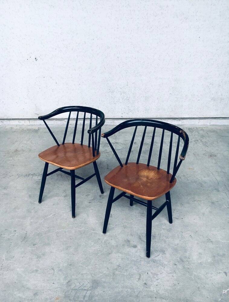 Set of Mid-Century Modern Fanett Armchairs, Denmark, 1950s