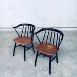 Set of Mid-Century Modern Fanett Armchairs, Denmark, 1950s