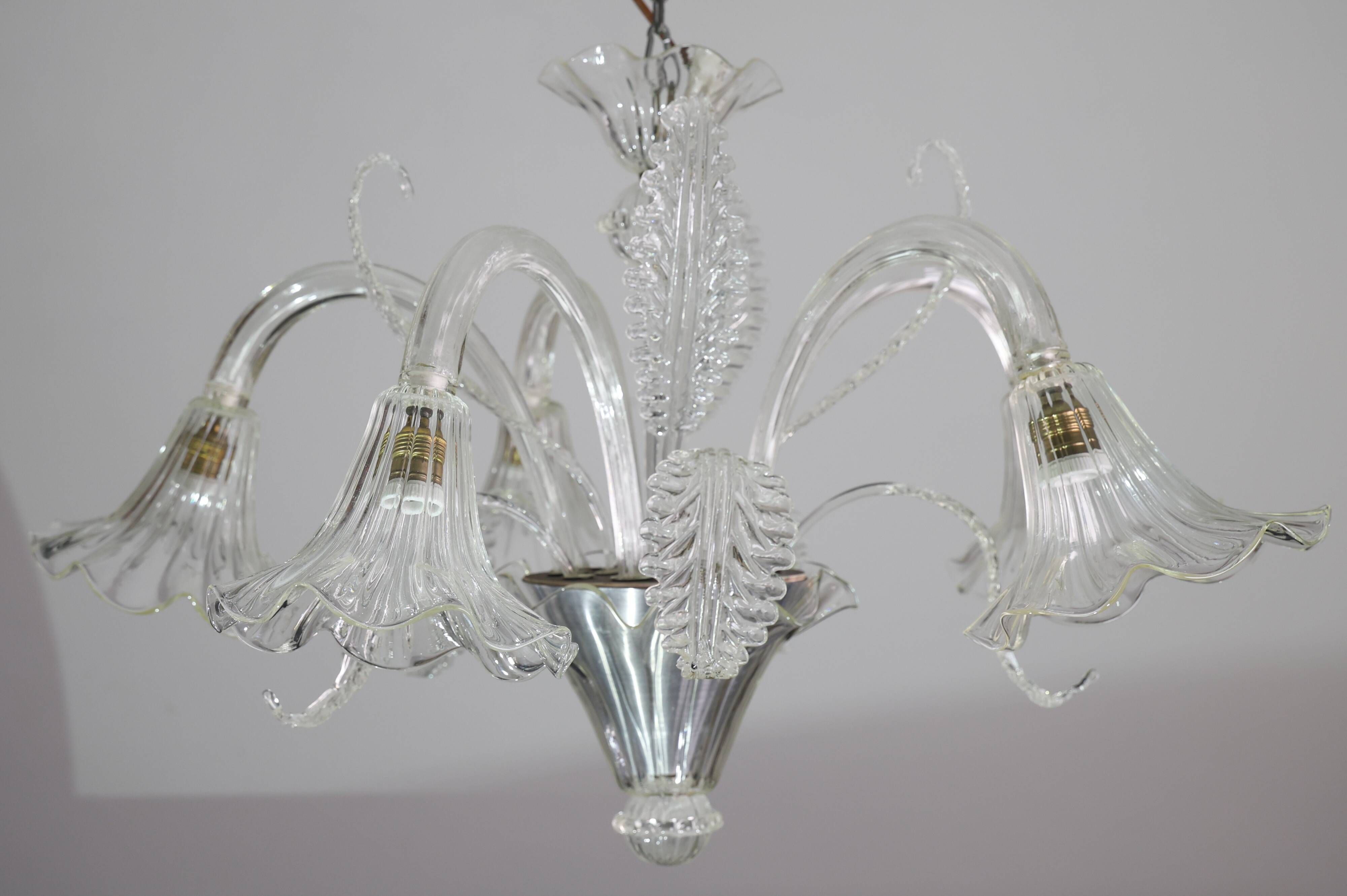 Large Art Decò Midcentury Italian Murano Glass Pendant, 1960s