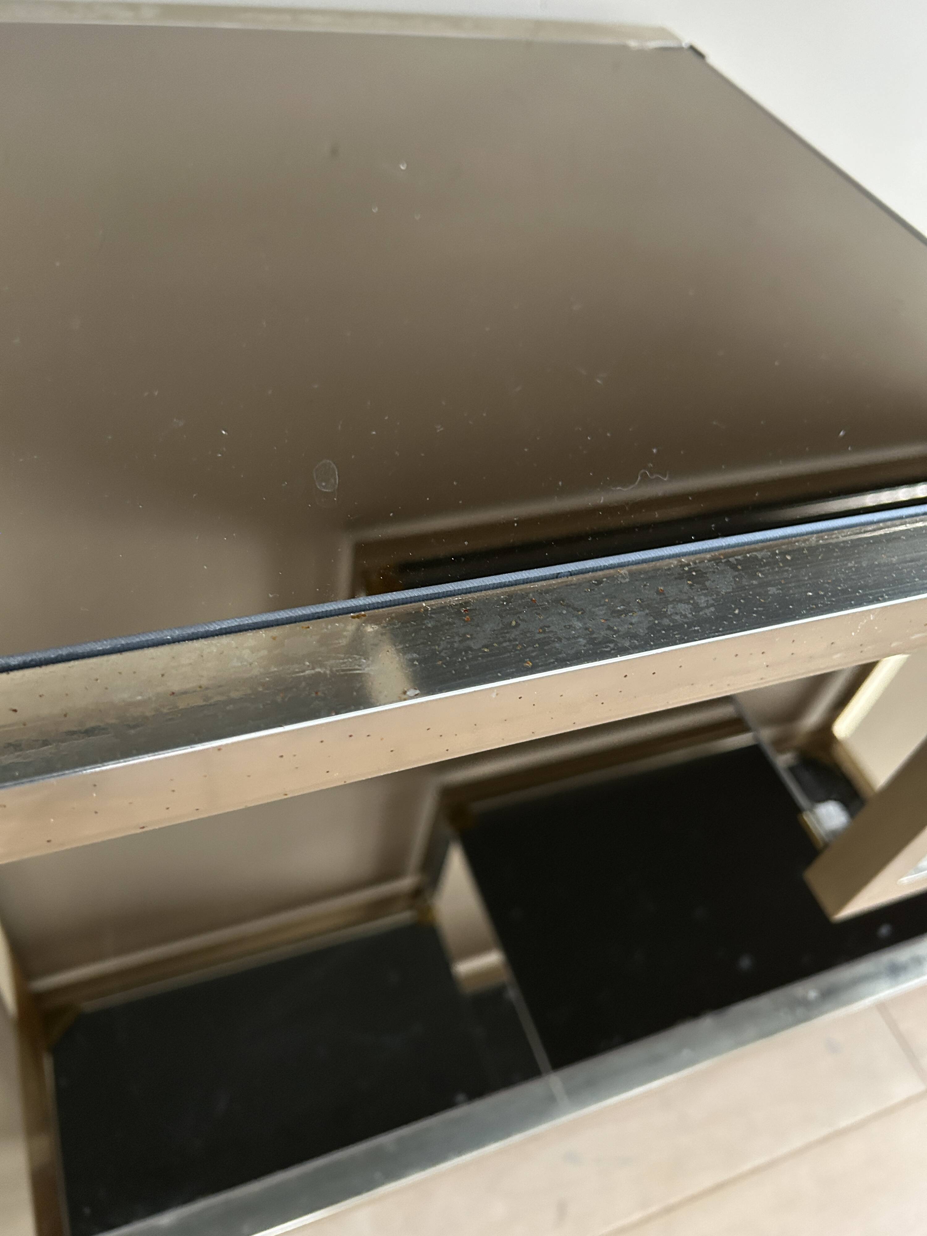 Vintage wandkast in goud / spiegelglas in stijl van Willy Rizzo / Vandel